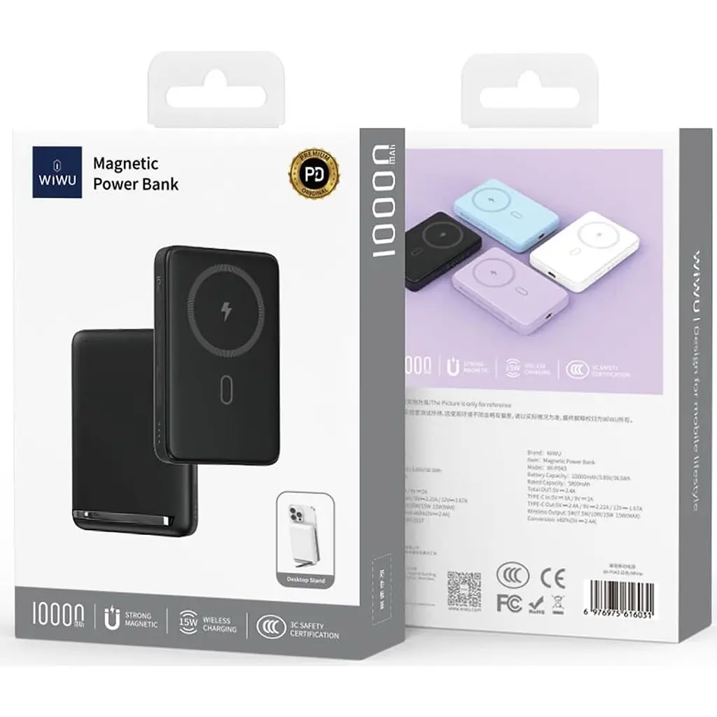 Зовнішній акумулятор WiWU Wi-P043 10000mAh Black [125062] - фото 3
