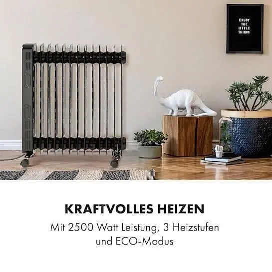 Радіатор масляний KLARSTEIN Thermaxx Heatstream 2500 Вт (10035109) Чорний - фото 8