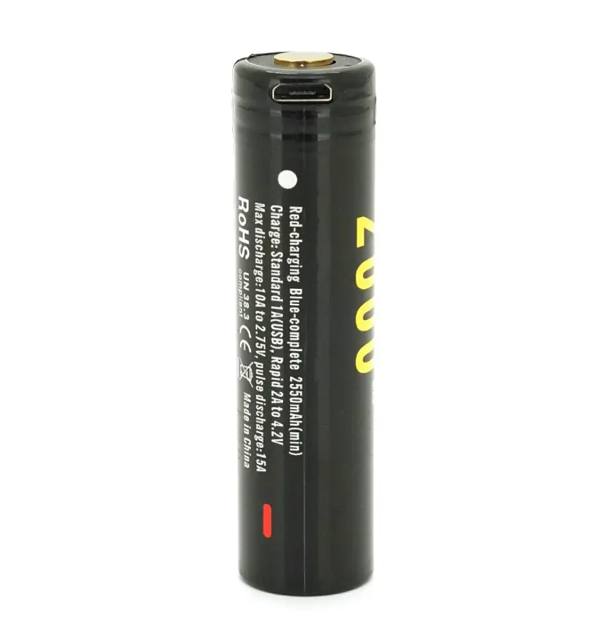 Акумулятор 18650 Li-Ion Soshine USB-3.7-2600 microUSB 2.5A 2600mAh - фото 2