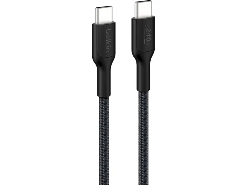 Кабель USB Type-C Belkin Boost Up Charge Pro Braided USB-C to USB-C 240W 1m Black (CAB025HQ1MBK)