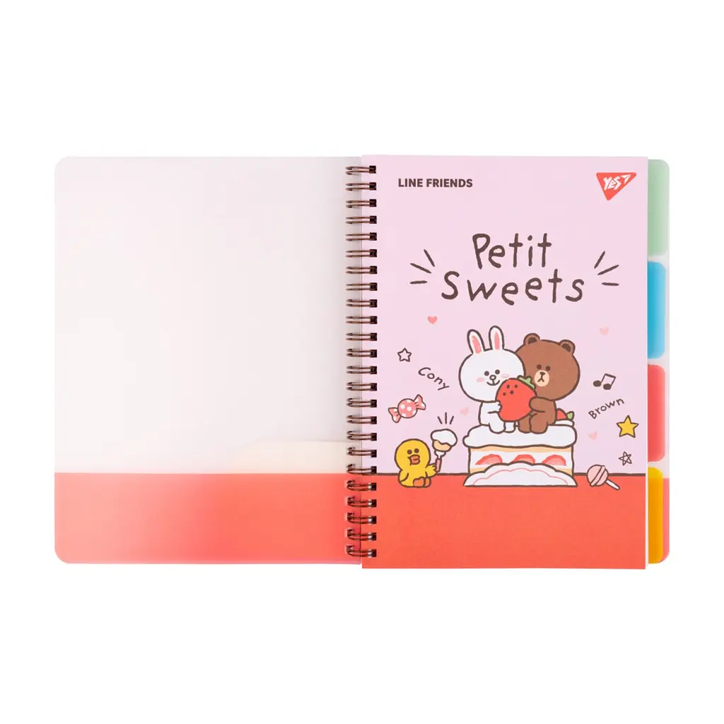 Зошит Yes А5 Line Friends пластикова обкладинка 80 аркушів, лінія (765737), в асортименті - фото 2