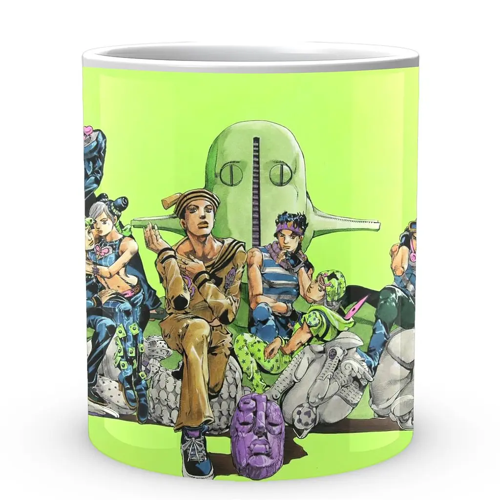 Кухоль GeekLand Неймовірні пригоди ДжоДжо JoJo's Bizarre Adventure Герої ДжоДжо Зелений фон JJ 02.420 330 мл білий - фото 2