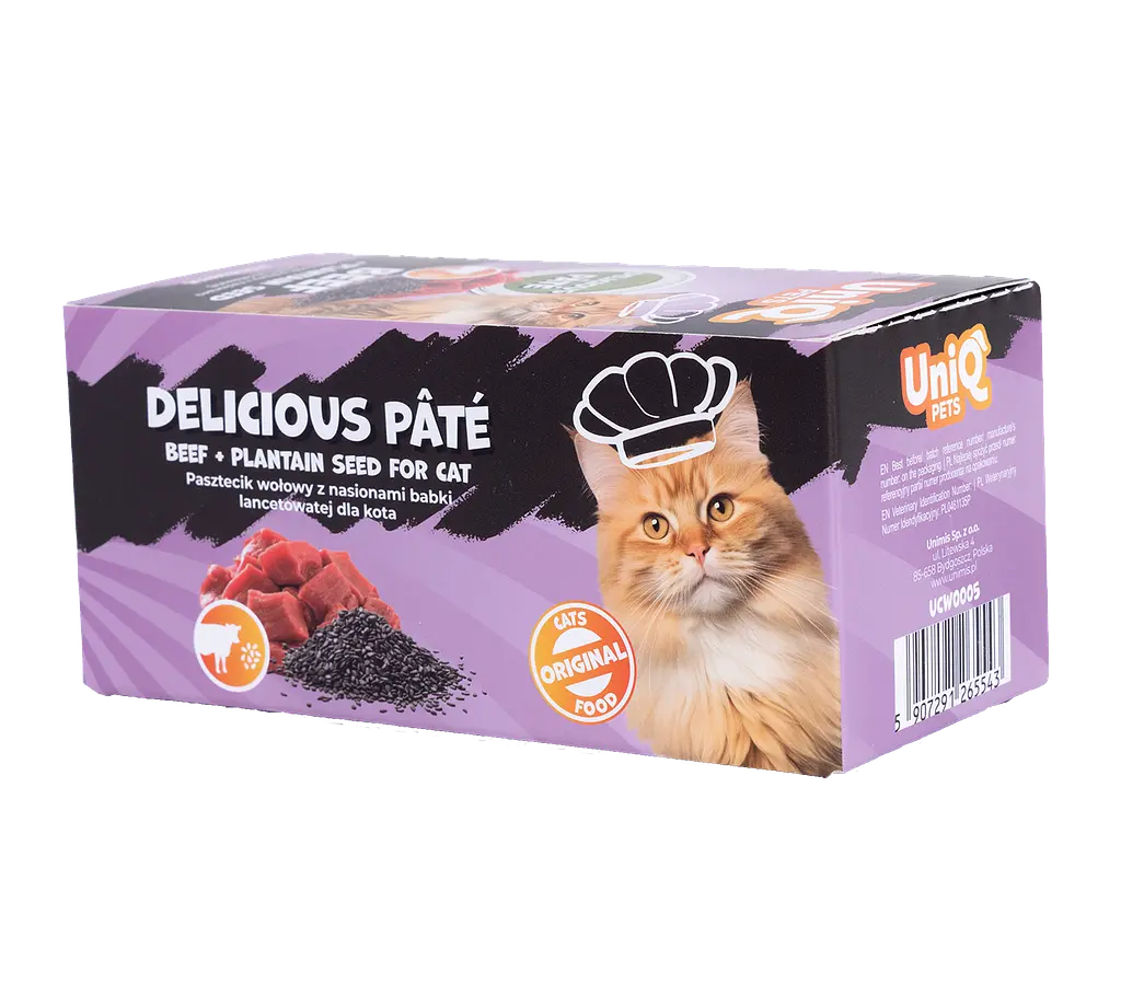 Смачний паштет UNIQ PETS CAT WET FOOD ROYAL BEEF з яловичини та насіння подорожника, 30 г - фото 2