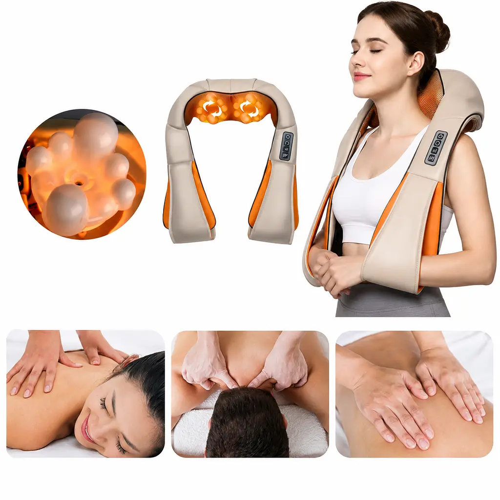 Масажер для шиї та плечей Massager of Neck Kneading Бежевий - фото 4