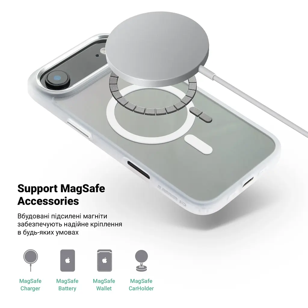 Чохол ArmorStandart Unit MagCase для Apple iPhone 17 Air Matte Clear Silver - фото 4