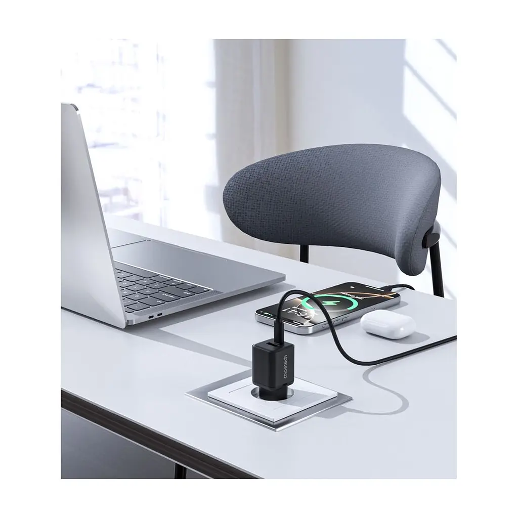 Зарядное устройство для Choetech 1xUSB-C PD30W PPS + 1xUSB QC3.0 (PD5012-EU-BK) - фото 9