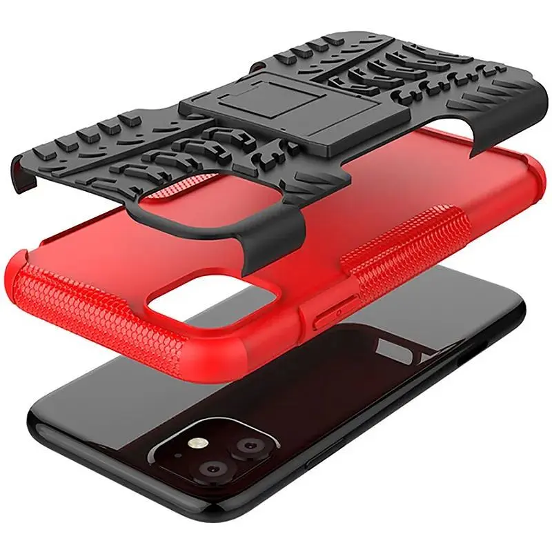 Чохол-накладка Toto Dazzle Kickstand 2 in 1 Case Apple iPhone 11 Red - фото 5