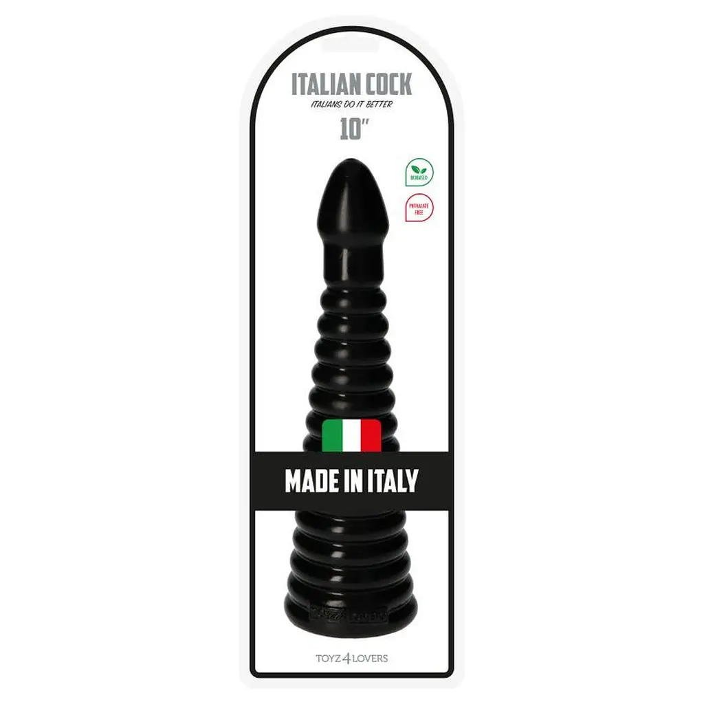 Анальна пробка Toyz4lovers Plug-Italian Cock 10", 26 см (чорний) - фото 4