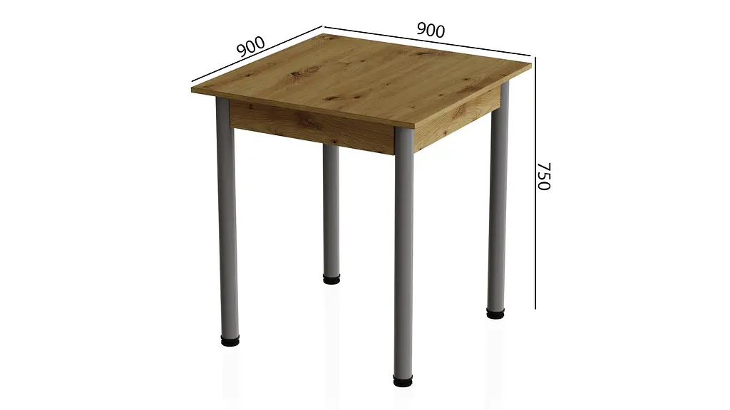 Стол кухонный Ferrum-decor Агата 75x90x90 Серый ДСП Дуб Артизан 16мм (FRD-105683) - фото 3