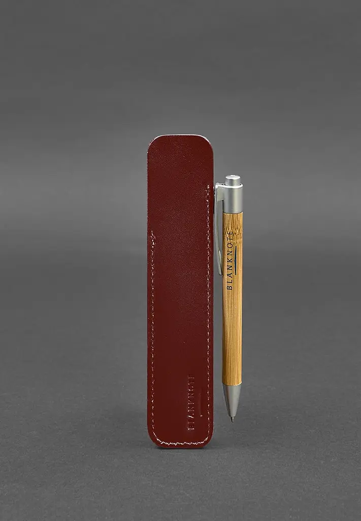 Шкіряний чохол для ручки 2.0 Бордовий - фото 3