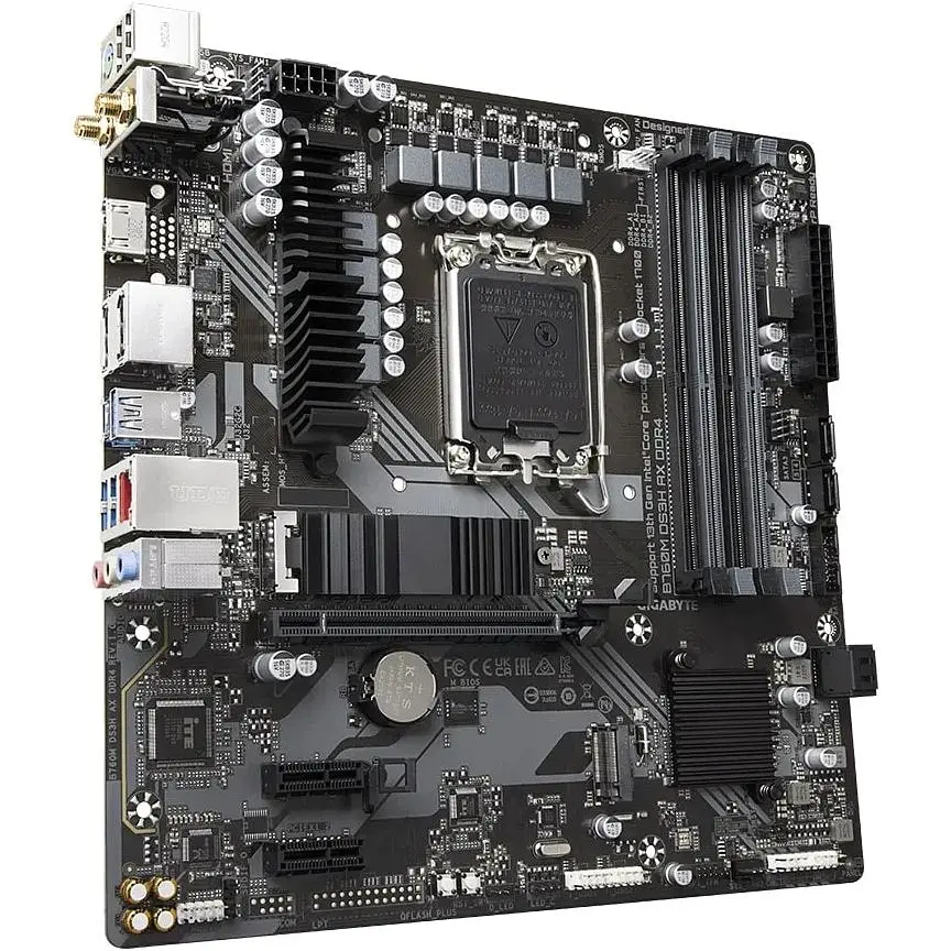 Материнська плата Gigabyte B760M DS3H AX DDR4 s1700 B760 4xDDR4 M.2 HDMI DP mATX - фото 2