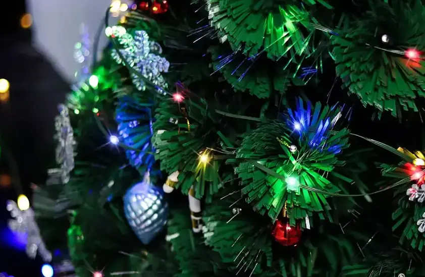 Гірлянда кольорова RGB світлодіодна LED кінський хвіст з кільцем на ялинку USB з пультом ДУ 2 метри 10 ниток - фото 3