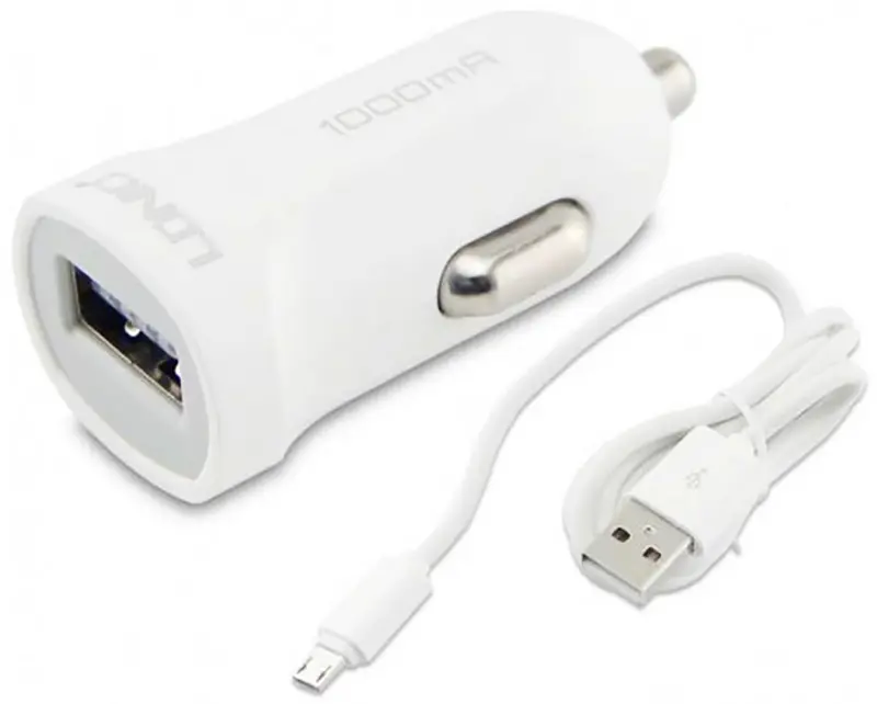 Автомобильное зарядное устройство LDNIO DL-C17 Car charger 1USB 1A + MicroUsb cable White - фото 4