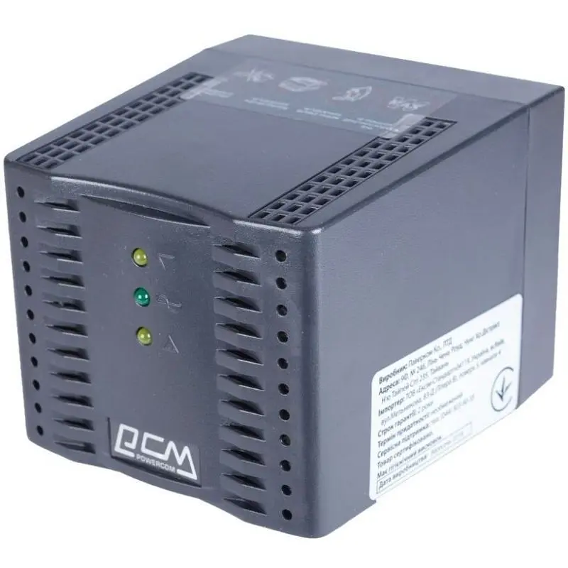 Стабілізатор напруги Powercom TCA-2000 чорний - фото 3