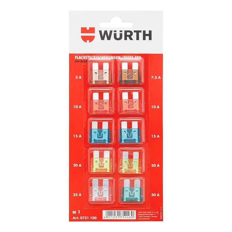Набір запобіжників Wurth 3-30A 10 шт. (0731100)
