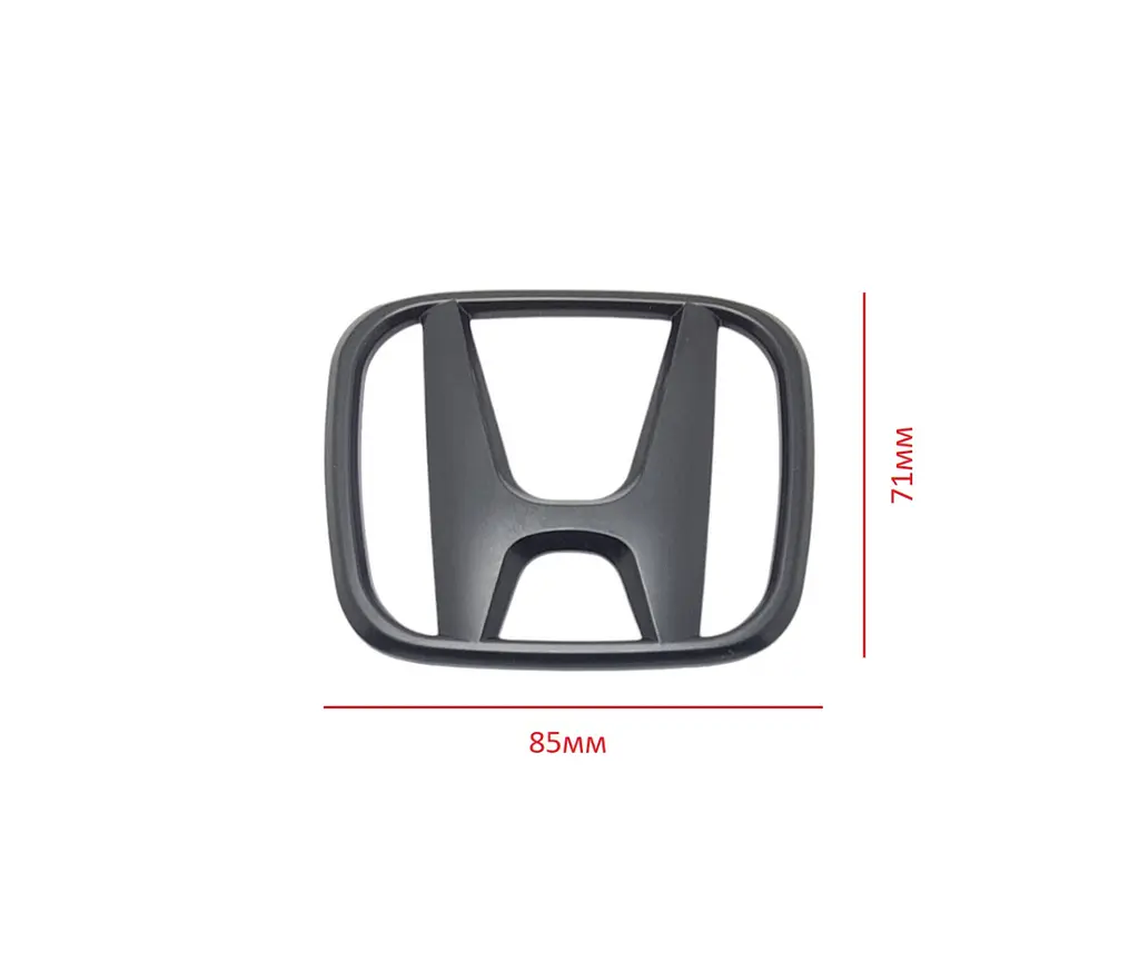 Емблема решітки задня для Honda матова Чорна 85х71 мм Пластик (на скотчі та 2 вусики по центру) (Завод) - фото 2