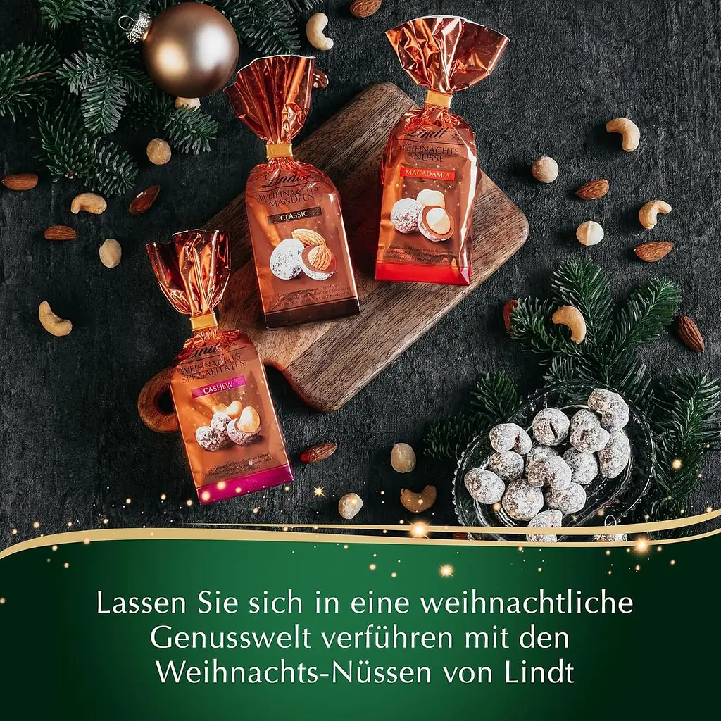 Шоколадні цукерки з мигдалем Lindt Weihnachts Mandeln Caramel Salz 100г - фото 6