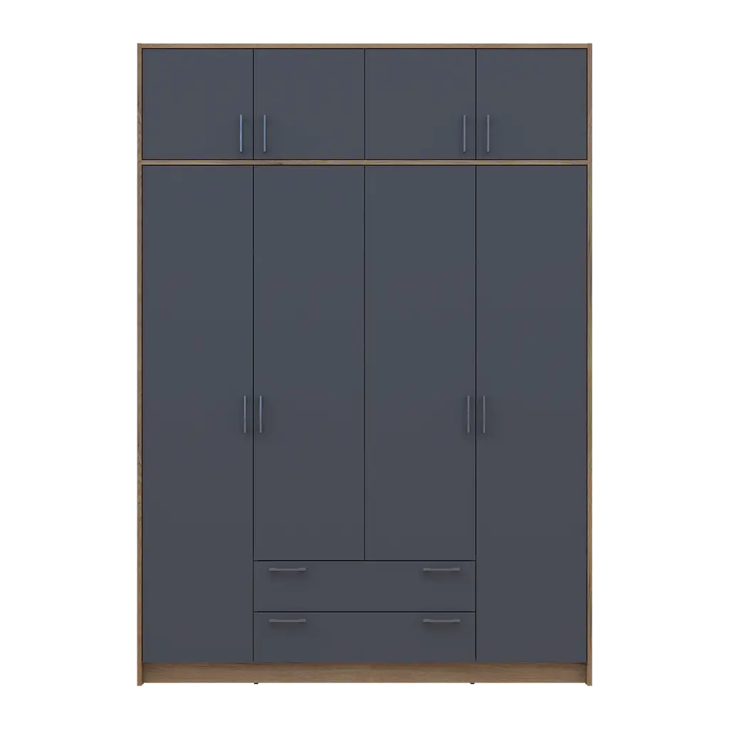 Шафа для одягу Doros Ронді з антресолей Дуб Артизан/Графіт 4ДСП 160х52х236 (80737828) - фото 4