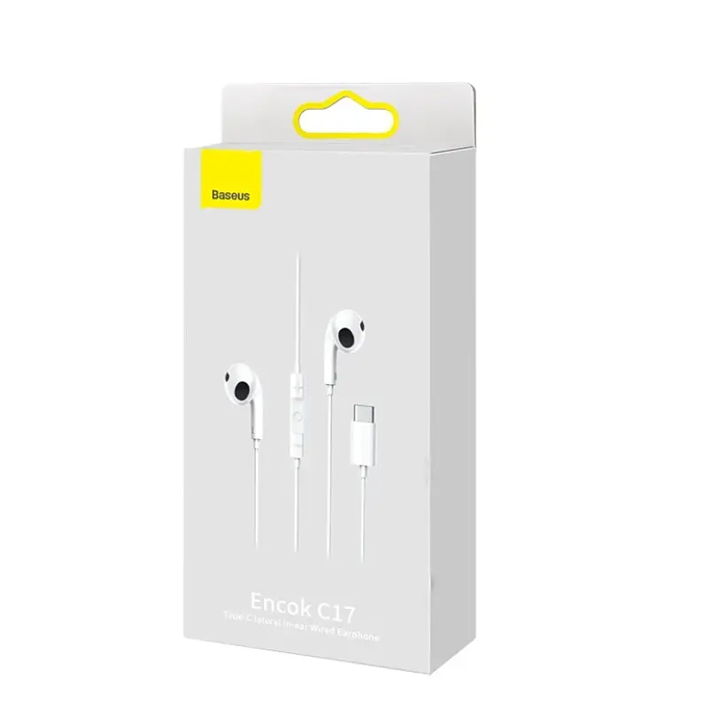 Навушники Baseus Encok Type - C lateral in - ear Wired Earphone C17 White - фото 4