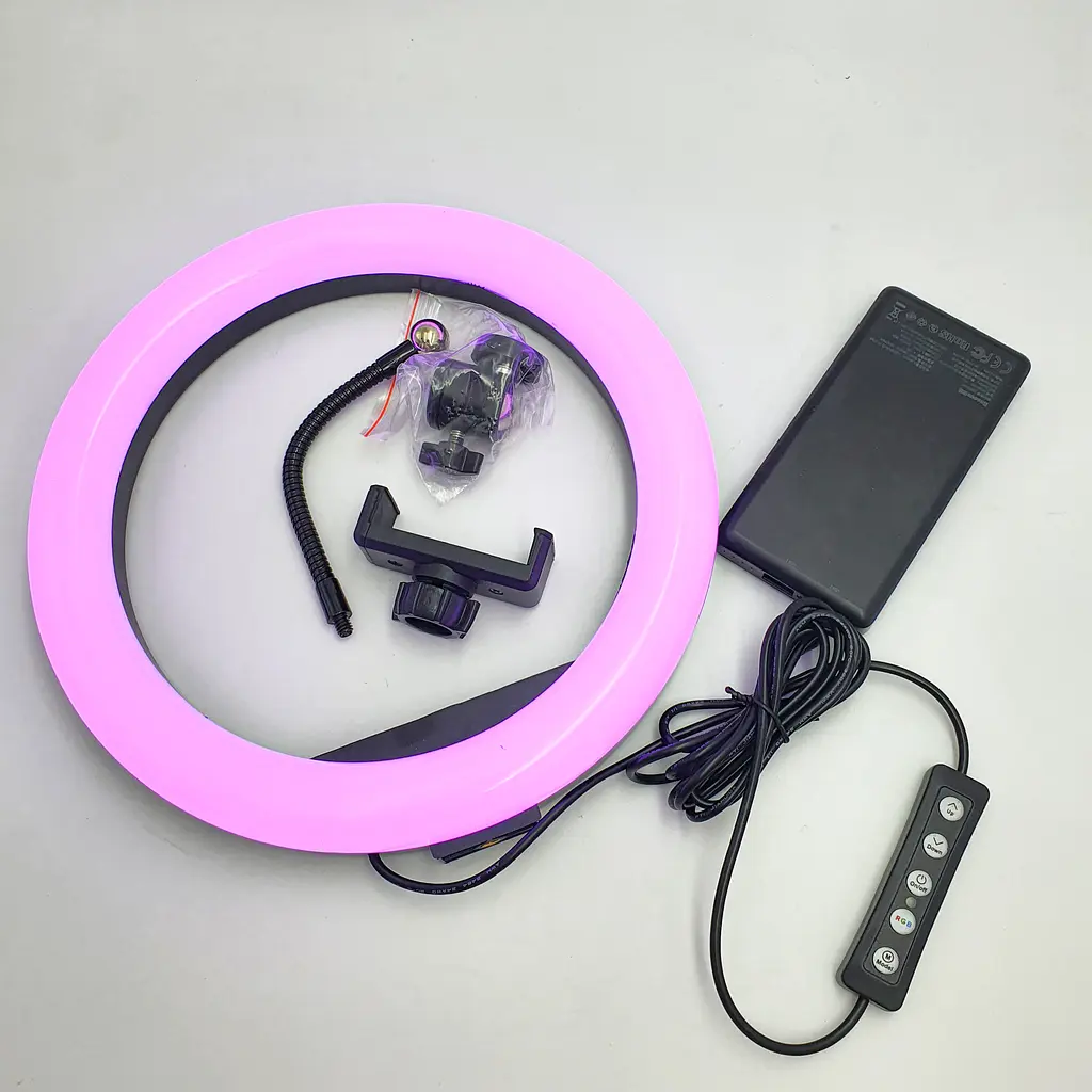 Кільцева LED лампа з пультом 36см RGB 8 кольорів кільцеве світло RING LIGHT MJ36 - фото 10