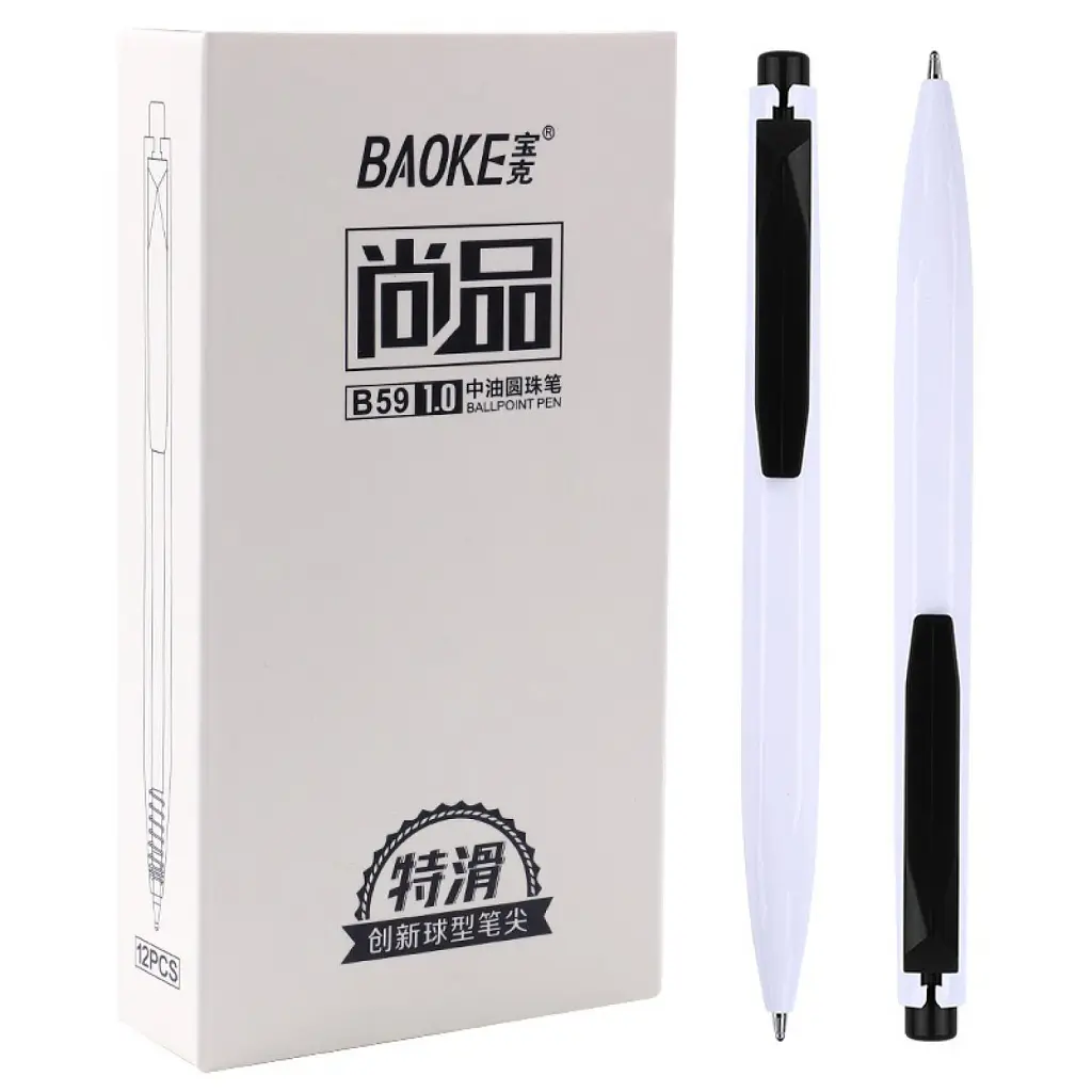 Ручка масляна Baoke Smooth 1.0 мм, синя, 12 шт (PEN-BAO-B59-BL-12)
