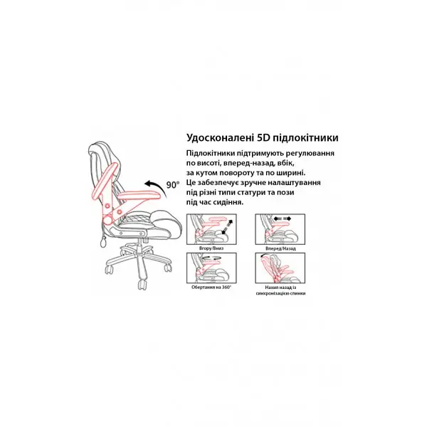 Офісне крісло GT Racer B-5146 Fabric Dark Gray XL - фото 2
