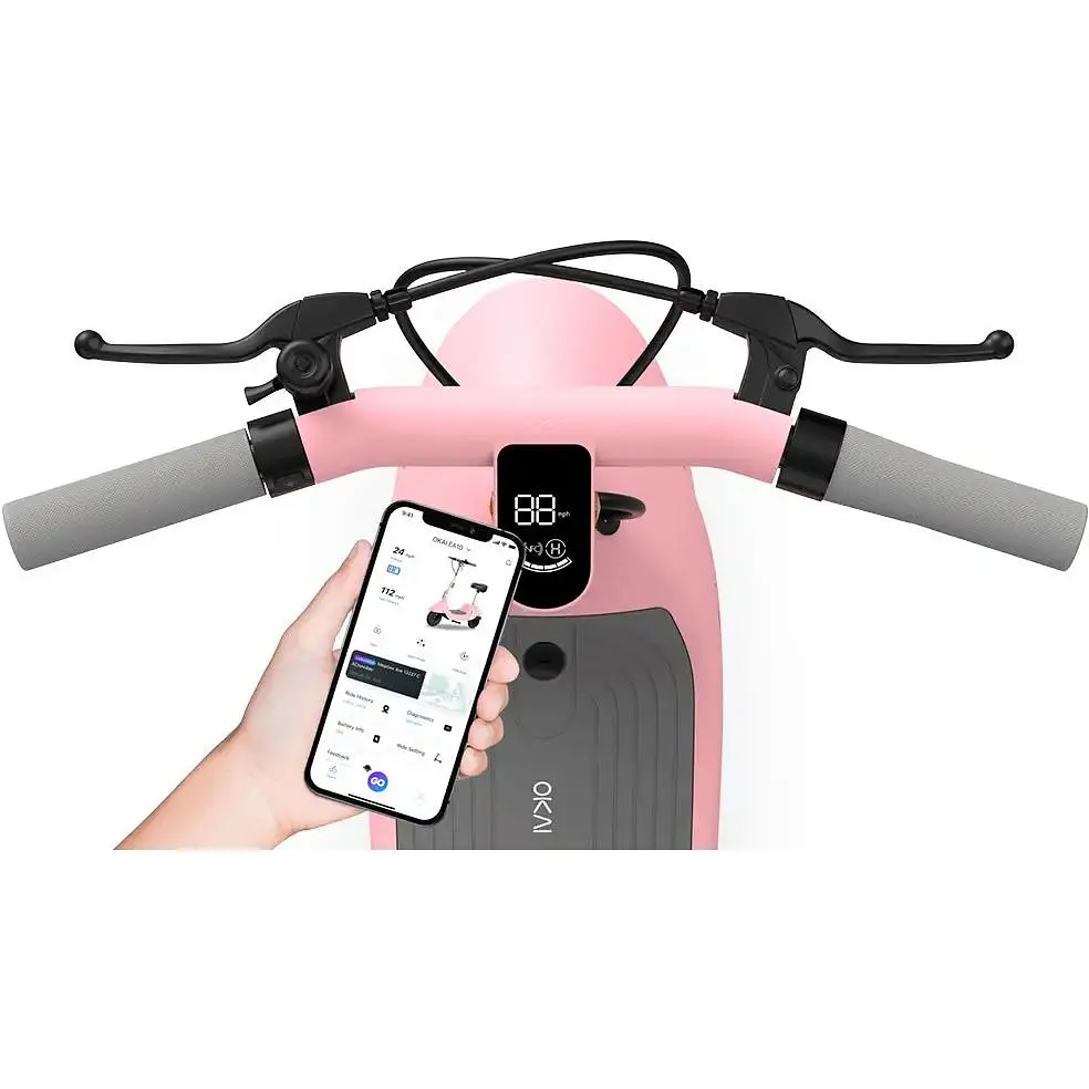 Електросамокат OKAI Ceetle PRO EA10C міський із сидінням складаний 900W батарея 10.4Ah пробіг до 55 км NFC App до 100 кг Pink - фото 10