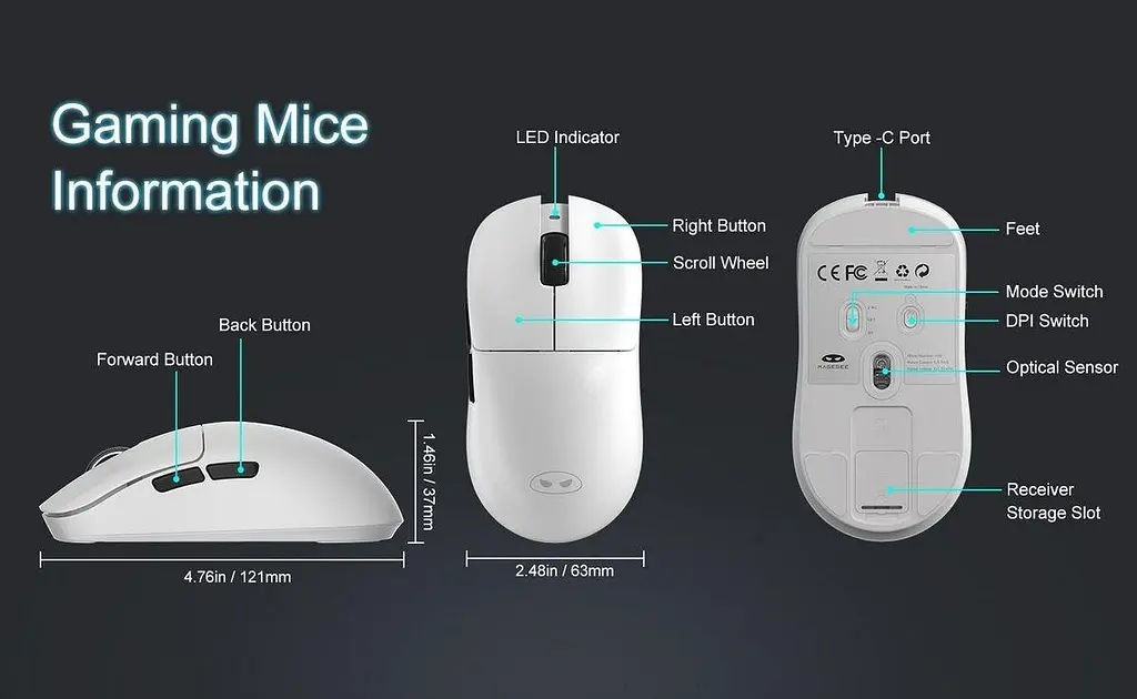 Миша MageGee Scout Wireless (6971969722583) White (G-000004400) - фото 4