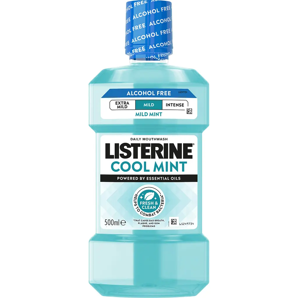 Ополіскувач для ротової порожнини Listerine Свіжа м’ята м’який смак (без спирту) 500 мл