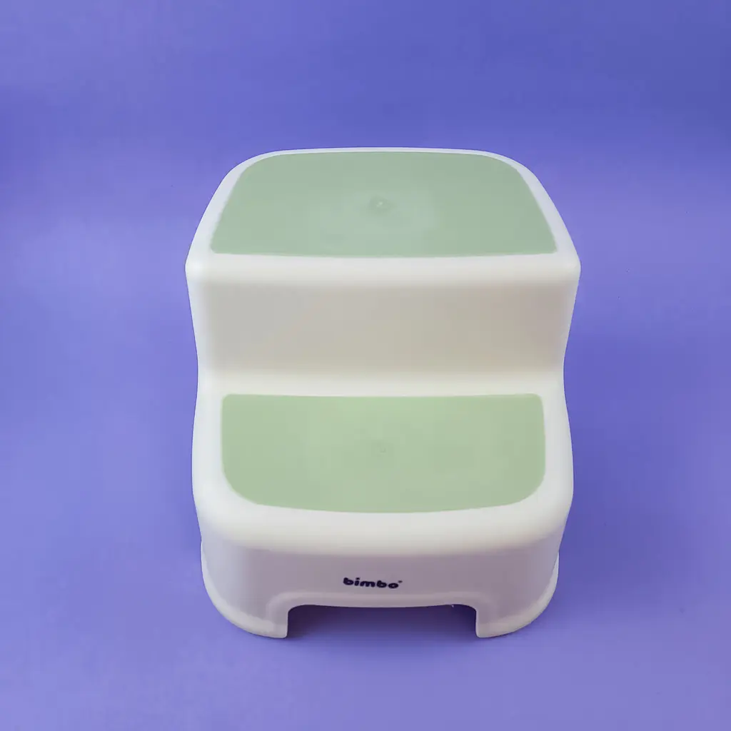 Подставка для ног детская на две ступеньки BM-68102 Bimbo 28*30*25 см. антискользящая накладка зеленая - фото 2
