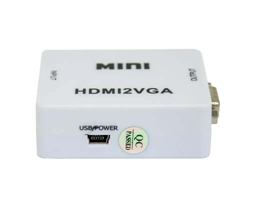 Перехідник з HDMI на VGA з доп харчуванням MINI HDMI2VGA білий конвертер HDMI VGA - фото 4