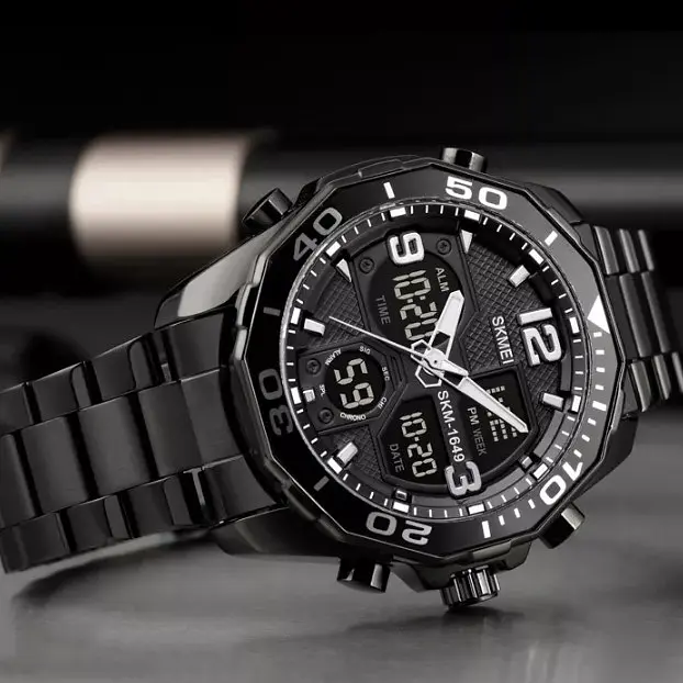 Наручний годинник чоловічий Skmei 1649 Black, 1649BK (18425) - фото 7