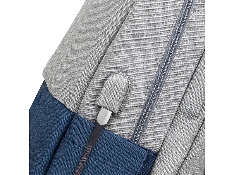 Рюкзак для ноутбука RIVACASE Prater 7567 17.3 grey/dark blue - фото 8