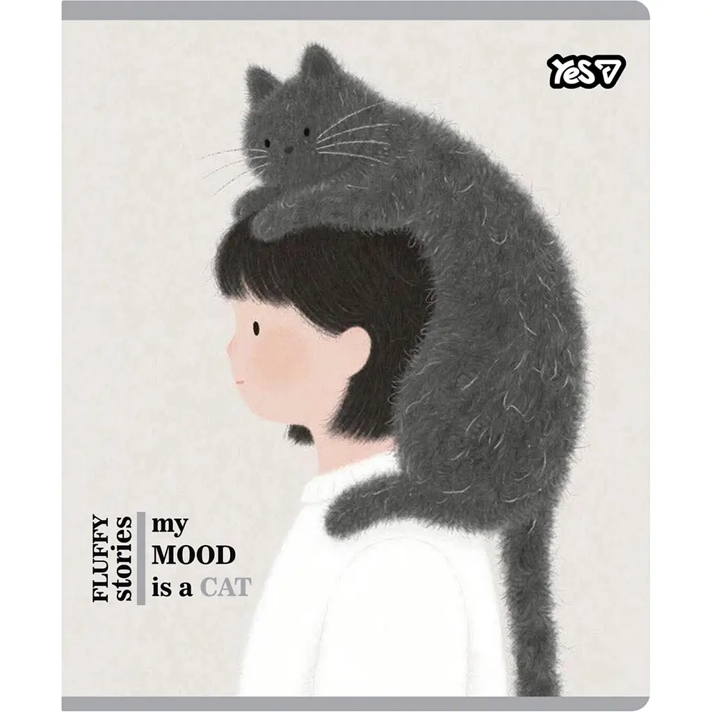 Зошит учнівський Yes My mood is a cat А5 12 аркушів коса лінія 10 шт. (768607) - фото 5