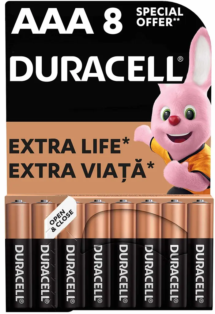 Лужні батареї Duracell AAA, 8 шт. (6409630)