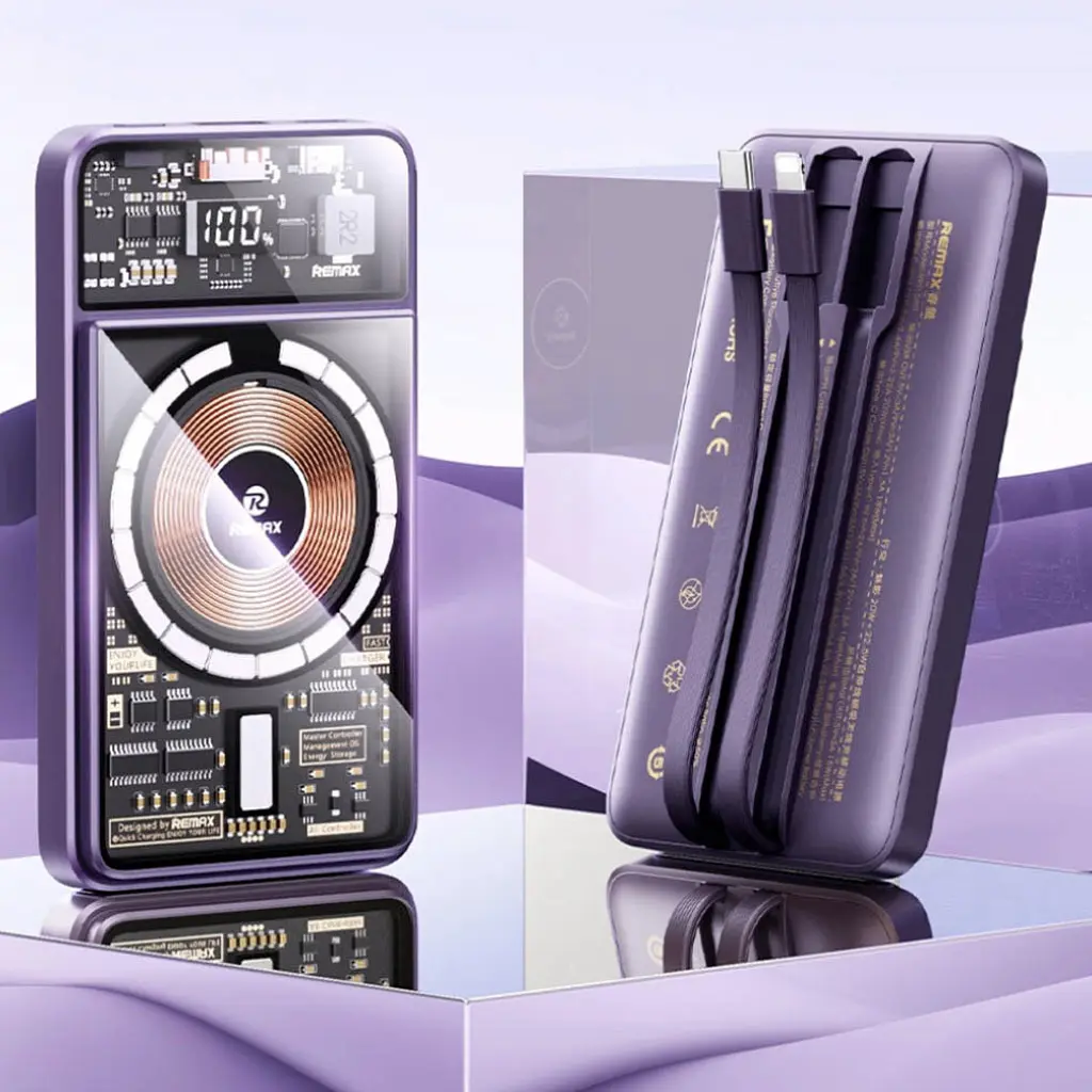 Портативна батарея Remax RPP-580 PD20W+QC22.5W MagSafe PowerBank Purple - фото 3