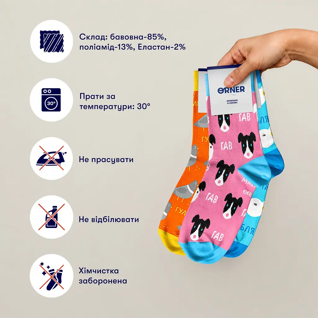 Набір шкарпеток ORNER x Maliunok «Дворова тусовка» 36-40 - фото 7