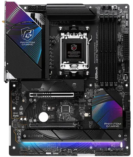 Материнська плата ASRock X870 Riptide Wi-Fi Socket AM5 (X870 RIPTIDE WIFI) - фото 2