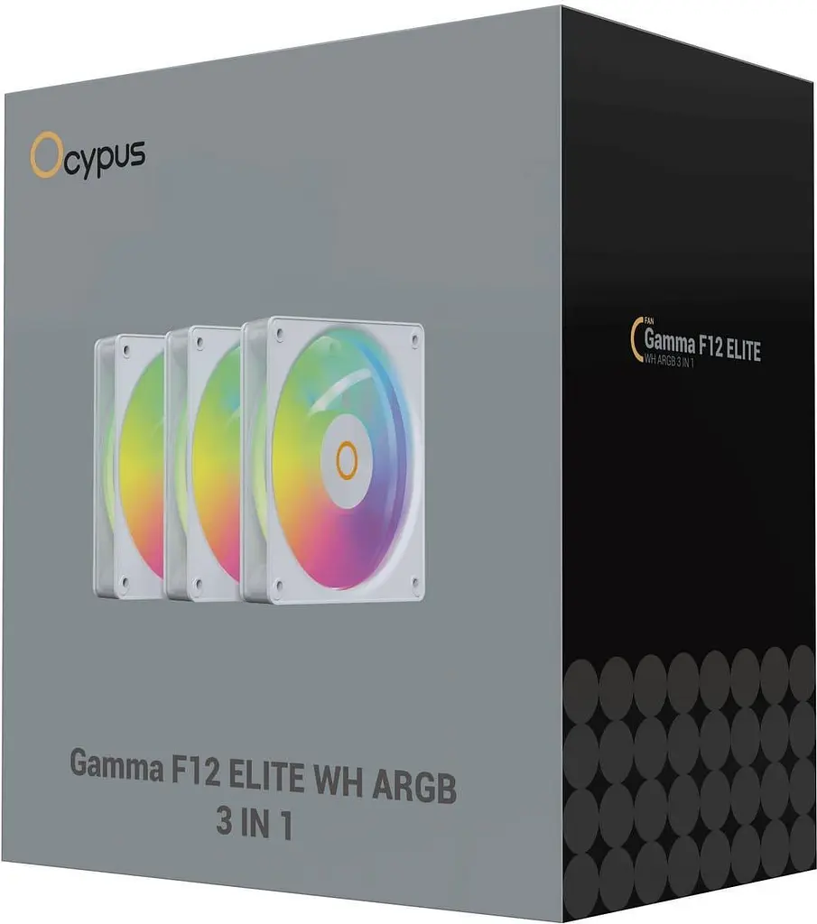 Комплект вентиляторів Ocypus GAMMA F12 ELITE 120MM WH ARGB 3 IN 1 (GAMMA-F12-WH3AM00E-GL) - фото 11