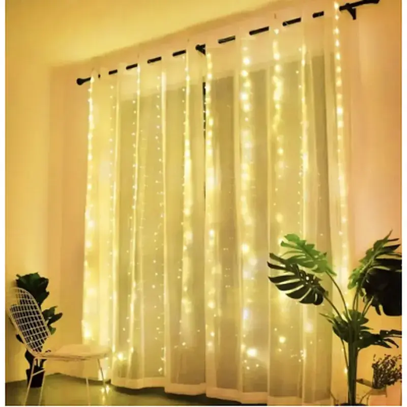 Гірлянда Chomik 300 LED холодний білий, 3x3 м, USB, з пультом, IP20, від мережі (5900779880009) - фото 6