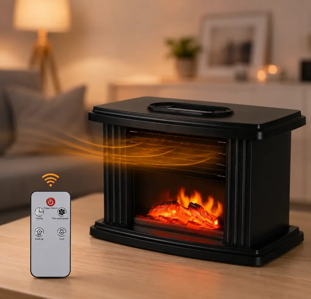 Тепловентилятор з технологією 3D-полум'я / Обігрівач Flame Heater з дистанційним керуванням - фото 3