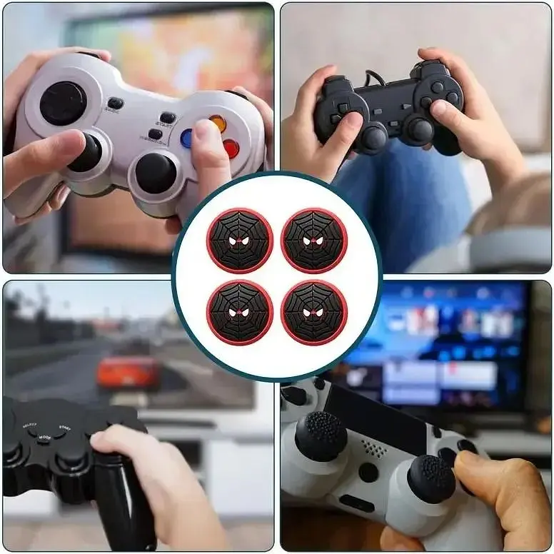 Накладки на стіки Thumb Grips 2-pack for PS4-PS5-Xbox Black Spider [122994] - фото 4