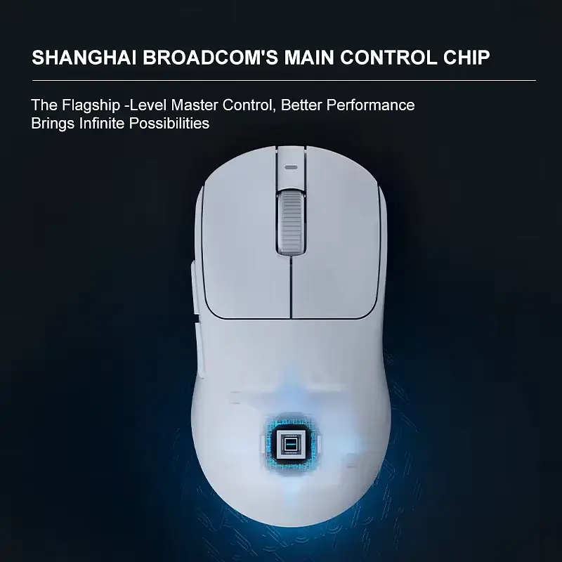 Ігрова бездротова мишка SEJISHI AJ199 MAX / Сенсор PAW 3395 / Три режими підключення / 26000 DPI / White - фото 4