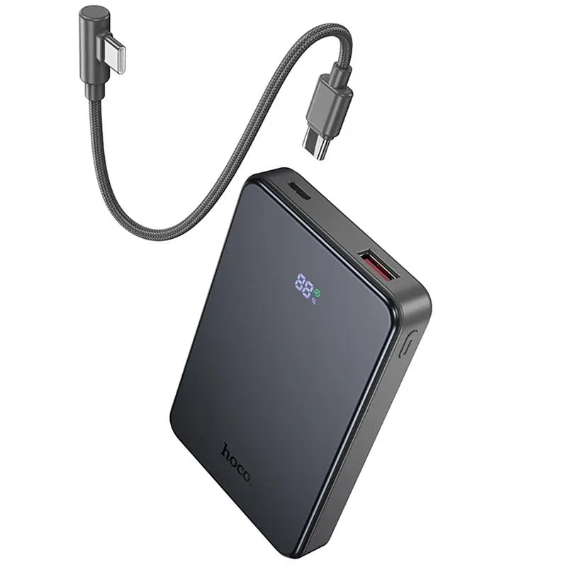 Портативное ЗУ Power Bank Hoco J170 Starlight 22.5W+PD20W with cable 10000 mAh Metal gray - фото 3