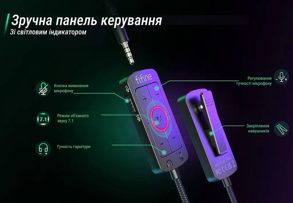 Ігрова гарнітура Fifine H9 Black (H9) - фото 7
