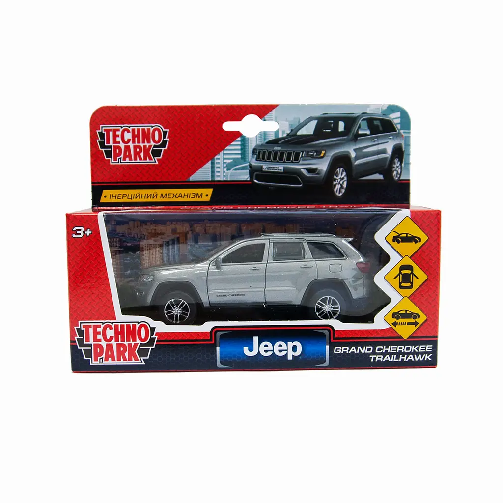 Автомобіль Технопарк Jeep Grand Cherokee, сірий (CHEROKEE-12-GY (FOB)) - фото 8