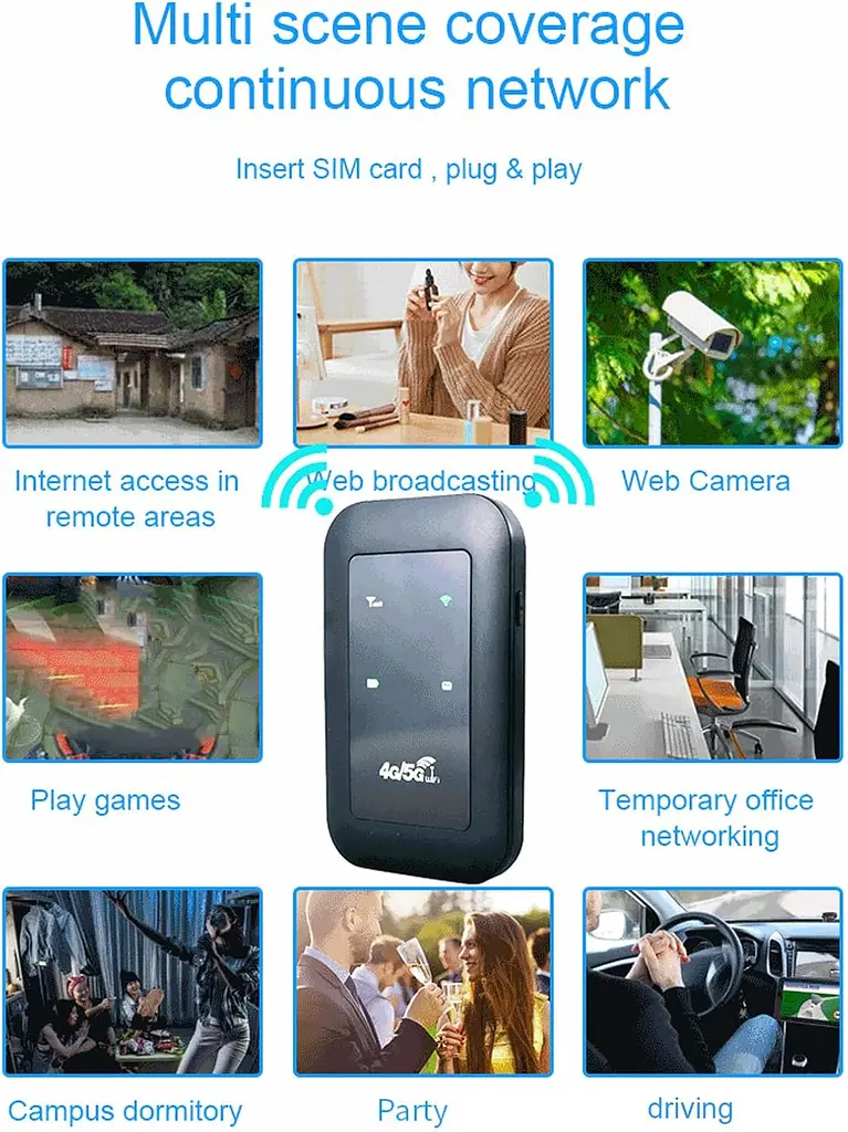 Портативний 4G LTE роутер Pix-Link Mobile Router PH312-E кишеньковий Wi-Fi модем з LED дисплеєм Black (19863) - фото 6