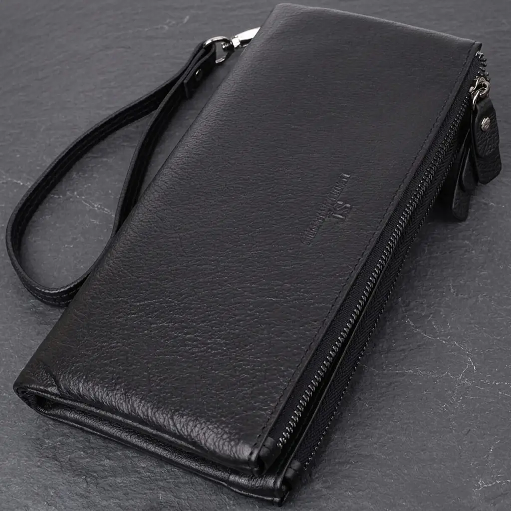 Практичний шкіряний гаманець на три відділення ST Leather 23111 чорний - фото 11