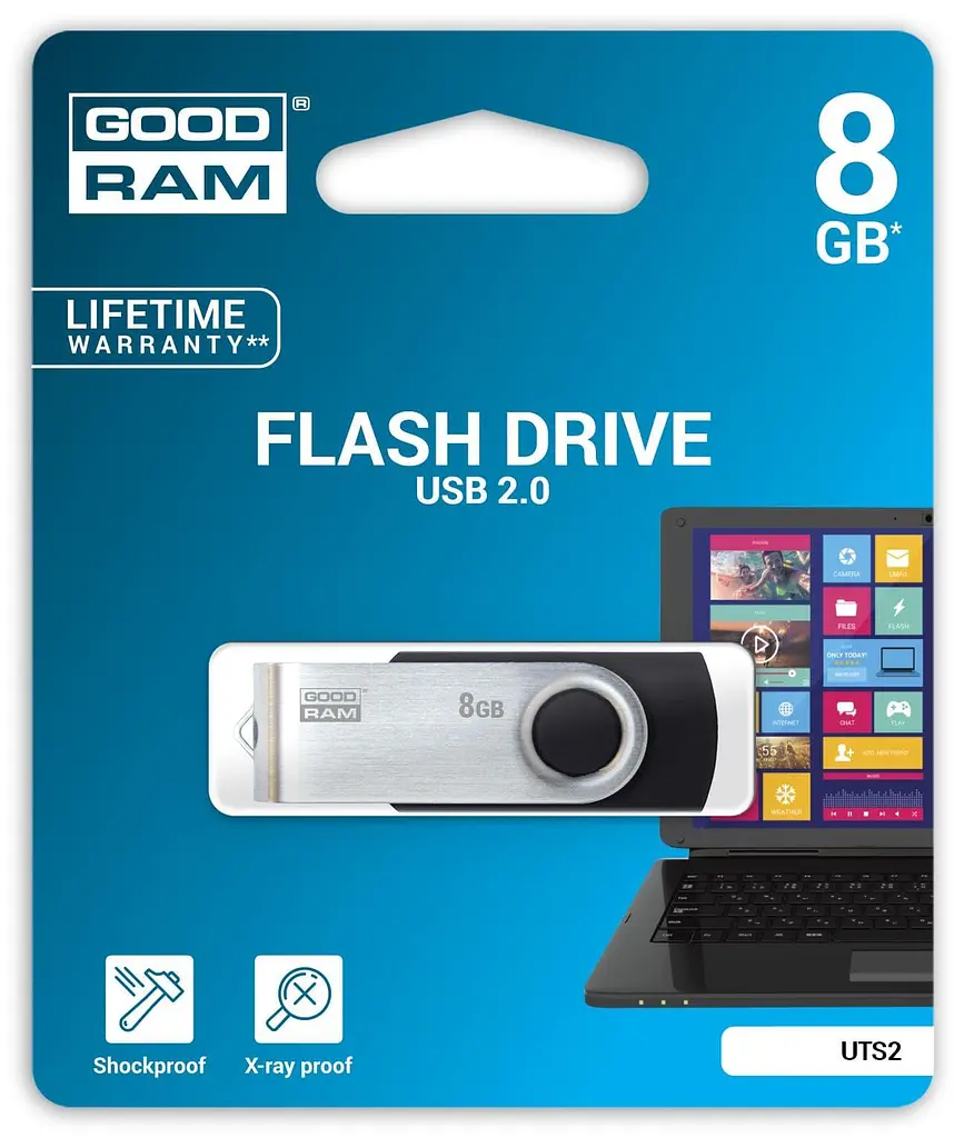 Флеш-накопичувач GoodRam 8GB USB 2.0 UTS2 (Twister) Black (UTS2-0080K0R11) - фото 2