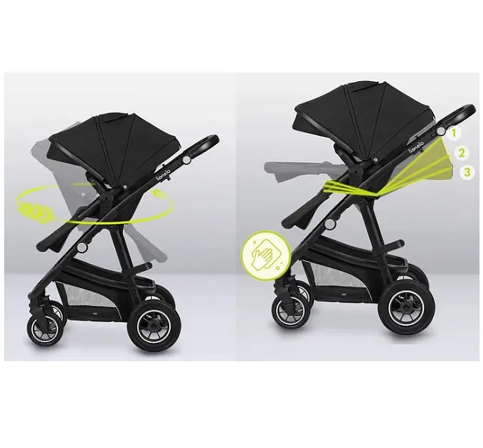 Універсальна коляска 3 в 1 Lionelo Bianka Black Onyx, чорний (LO-BIANKA 3IN1 BLACK ONYX) - фото 7
